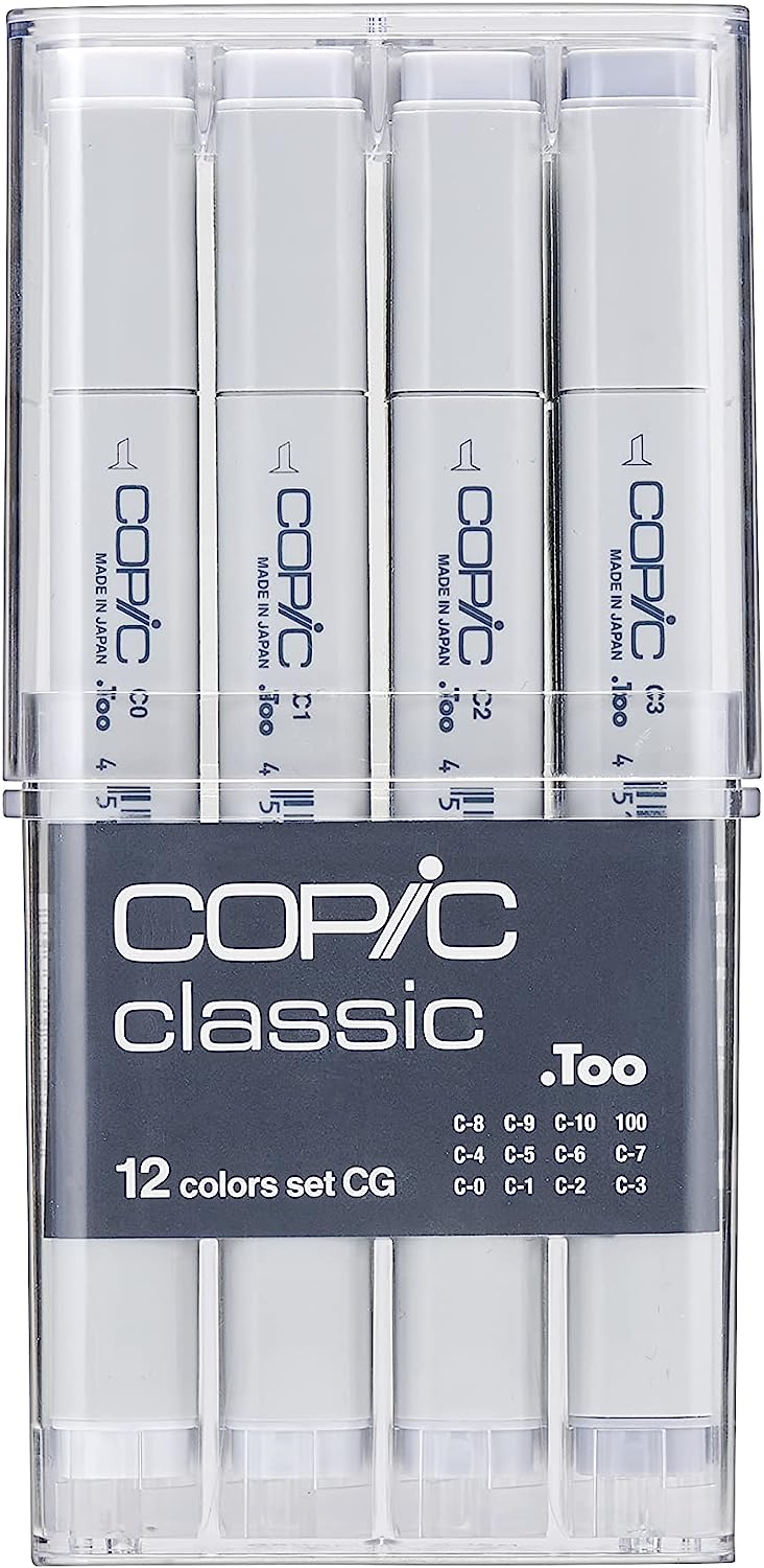 Copic Classic, Alcohol-based Markers, 12pc Set, Neutral Gray (Discontinued model: EAN 4511338002179) - Image 2